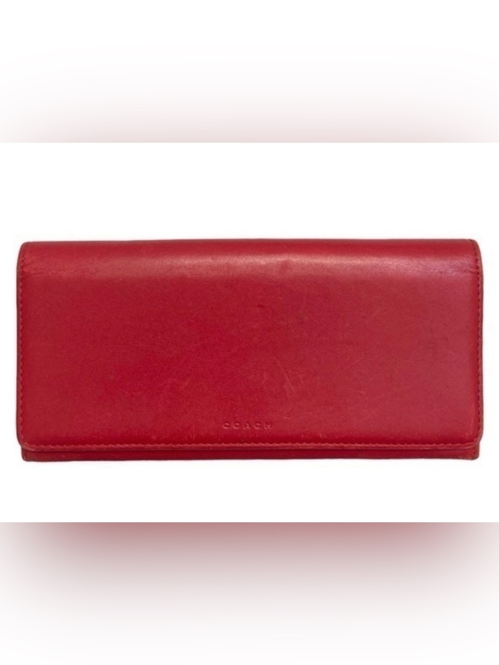 Coach Red Leather Long Continental Wallet